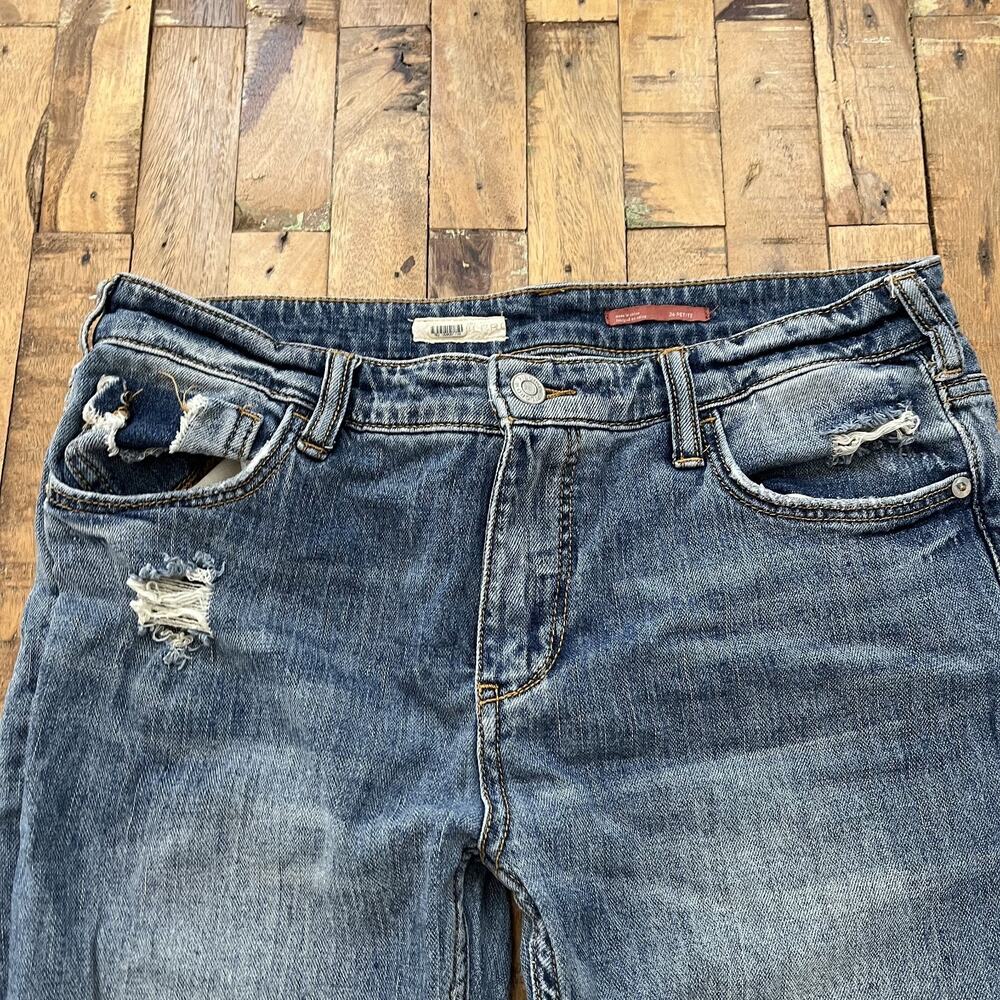Pilcro The Heritage Boyfriend 26P Jeans Distressed Medium Wash Cotton Blend - Picture 2 of 15